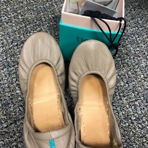 Tieks Taupe Flats. Size 8. Almost new. Worn once!